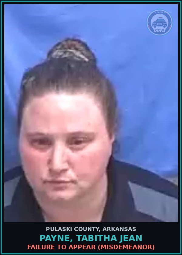 Booking mugshot of PAYNE, TABITHA JEAN in Pulaski County