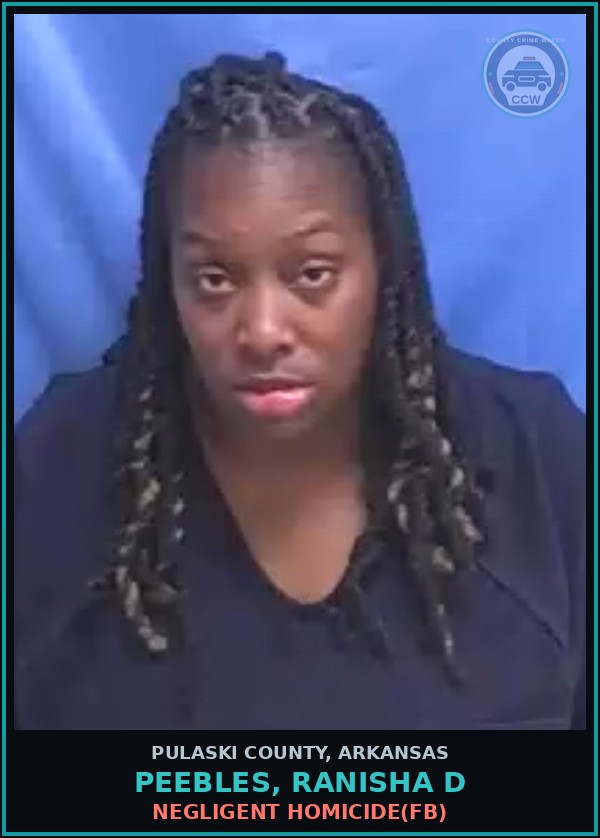 Booking mugshot of PEEBLES, RANISHA D in Pulaski County