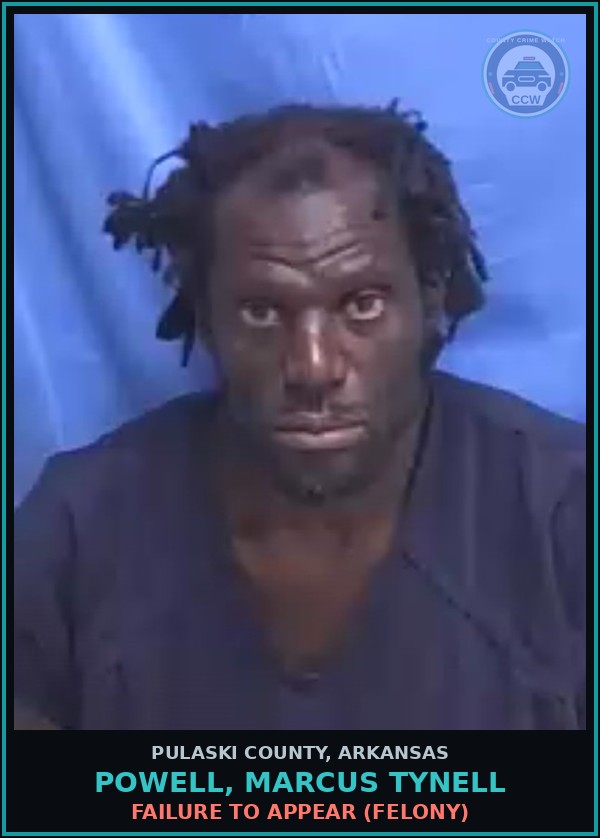 Booking mugshot of POWELL, MARCUS TYNELL in Pulaski County