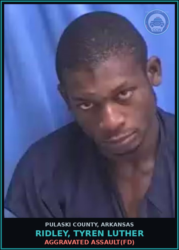 Booking mugshot of RIDLEY, TYREN LUTHER in Pulaski County