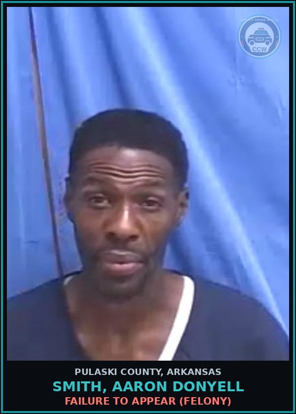 Booking mugshot of SMITH, AARON DONYELL in Pulaski County