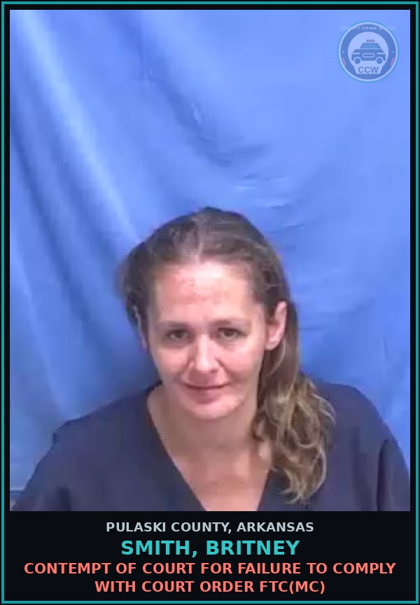 Booking mugshot of SMITH, BRITNEY in Pulaski County