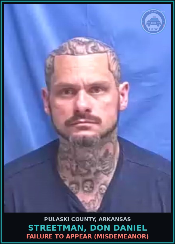 Booking mugshot of STREETMAN, DON DANIEL in Pulaski County