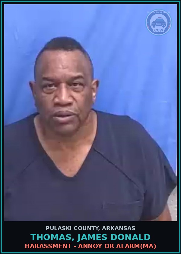 Booking mugshot of THOMAS, JAMES DONALD in Pulaski County