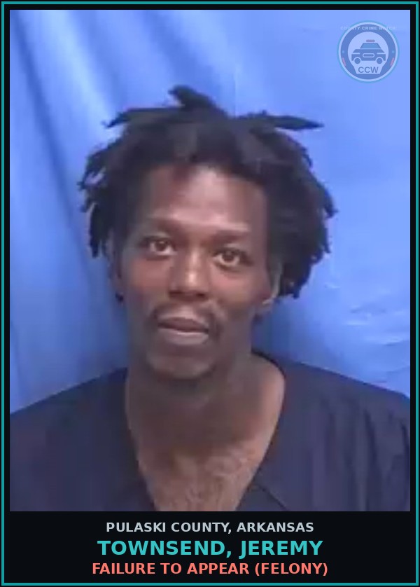 Booking mugshot of TOWNSEND, JEREMY in Pulaski County