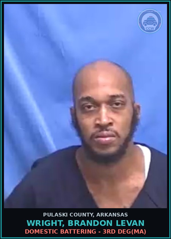 Booking mugshot of WRIGHT, BRANDON LEVAN in Pulaski County