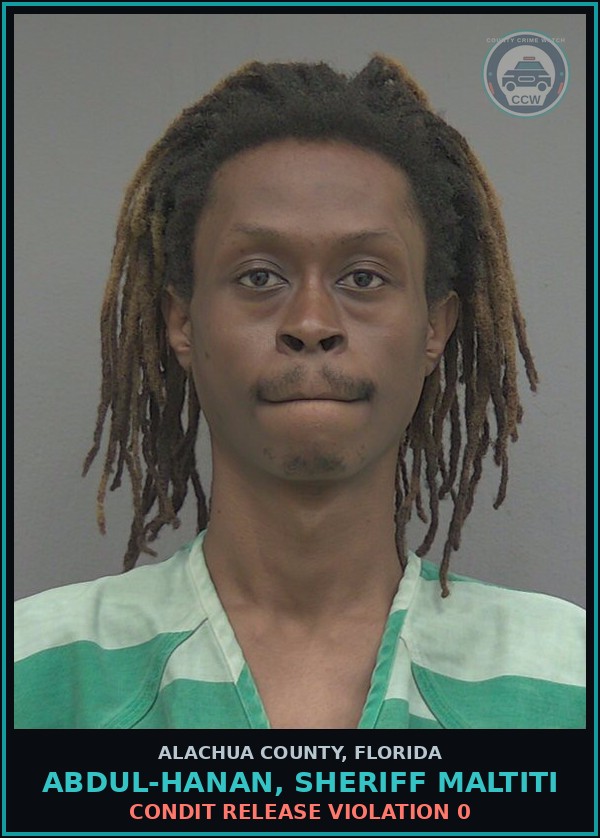 Booking mugshot of ABDUL-HANAN, SHERIFF MALTITI in Alachua County