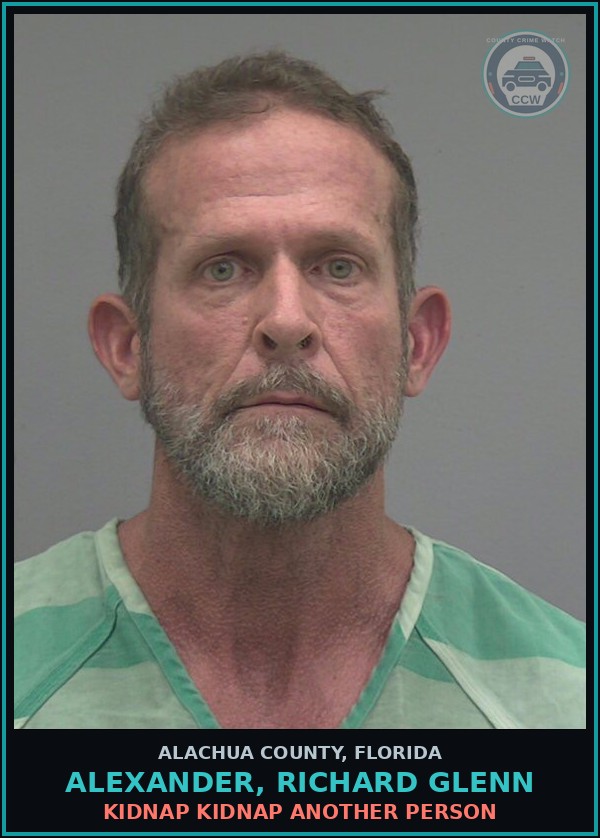 Booking mugshot of ALEXANDER, RICHARD GLENN in Alachua County