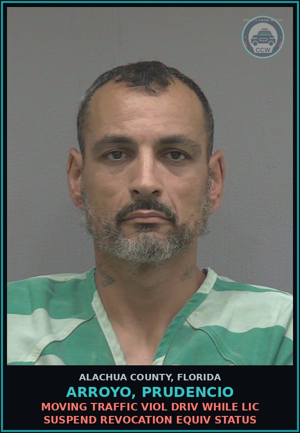 Booking mugshot of ARROYO, PRUDENCIO in Alachua County