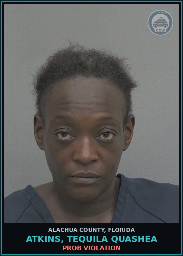 Booking mugshot of ATKINS, TEQUILA QUASHEA in Alachua County
