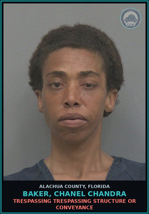 Booking mugshot of BAKER, CHANEL CHANDRA in Alachua County