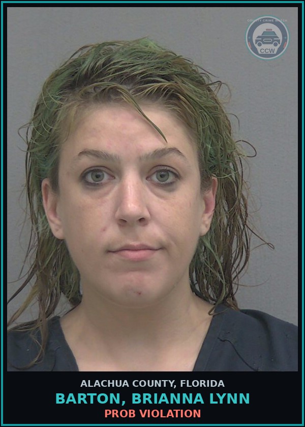 Booking mugshot of BARTON, BRIANNA LYNN in Alachua County