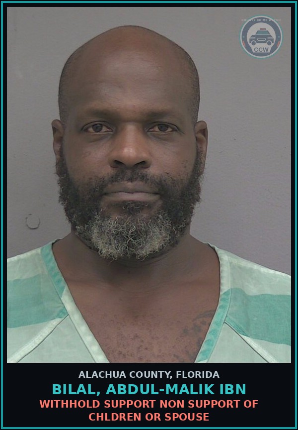 Booking mugshot of BILAL, ABDUL-MALIK IBN in Alachua County