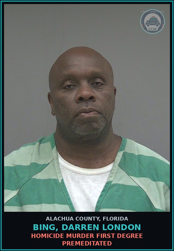 Booking mugshot of BING, DARREN LONDON in Alachua County