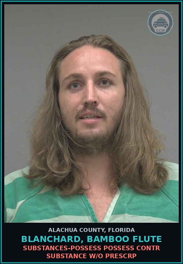 Booking mugshot of BLANCHARD, BAMBOO FLUTE in Alachua County