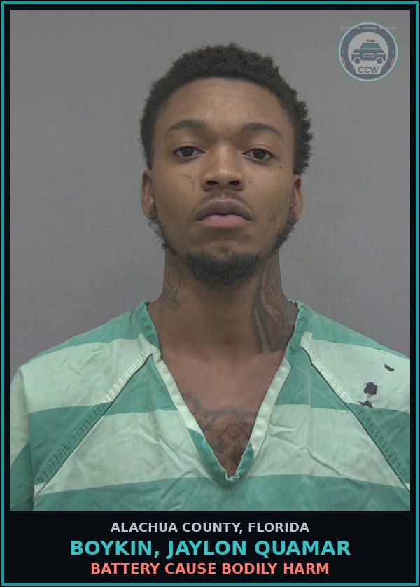 Booking mugshot of BOYKIN, JAYLON QUAMAR in Alachua County