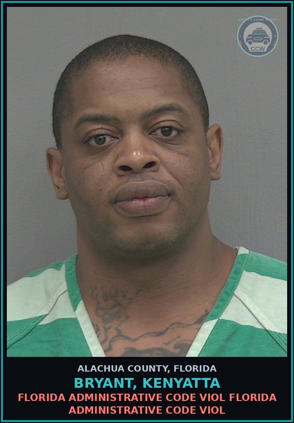 Booking mugshot of BRYANT, KENYATTA in Alachua County
