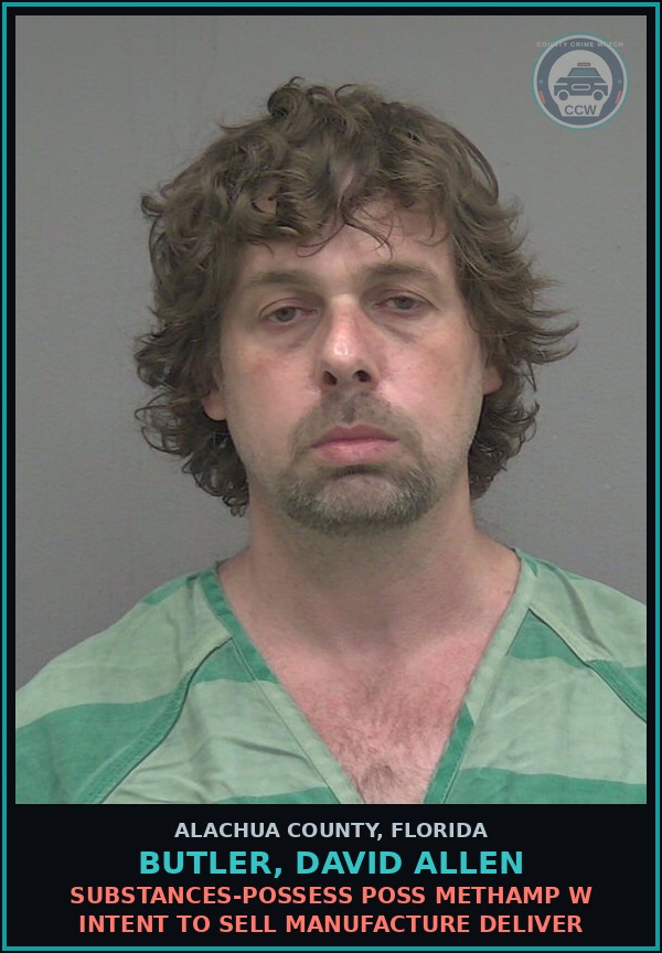 Booking mugshot of BUTLER, DAVID ALLEN in Alachua County
