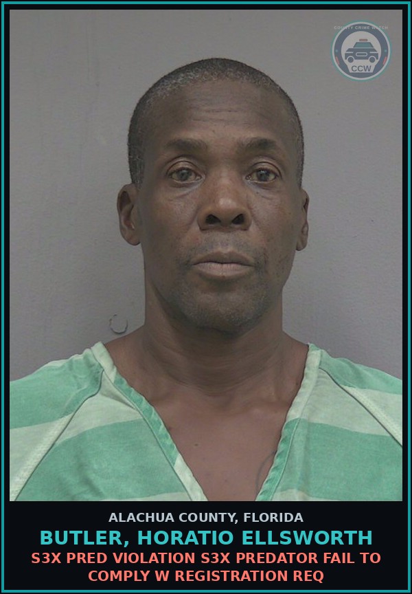 Booking mugshot of BUTLER, HORATIO ELLSWORTH in Alachua County