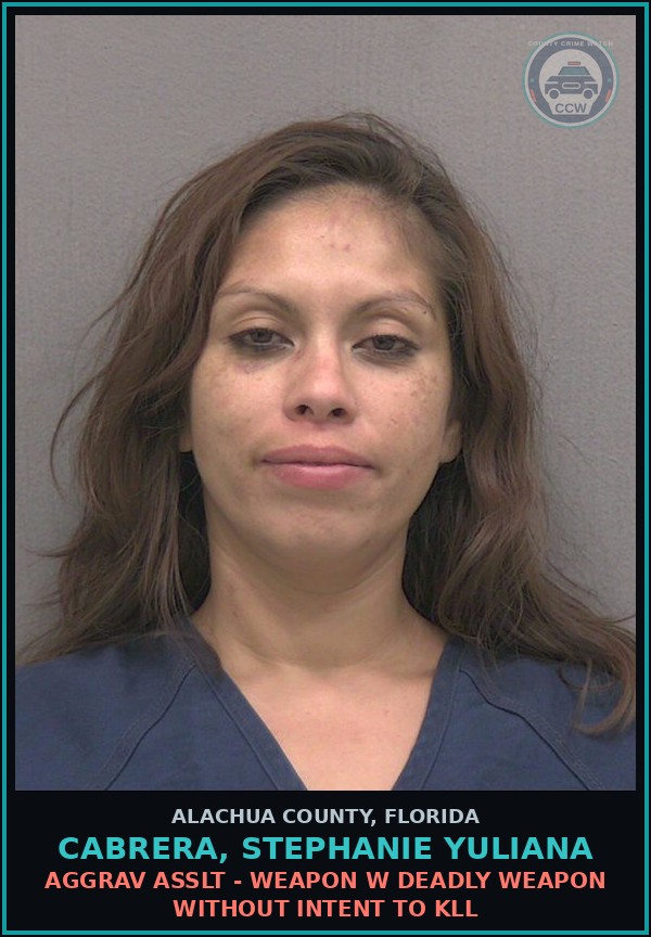 Booking mugshot of CABRERA, STEPHANIE YULIANA in Alachua County