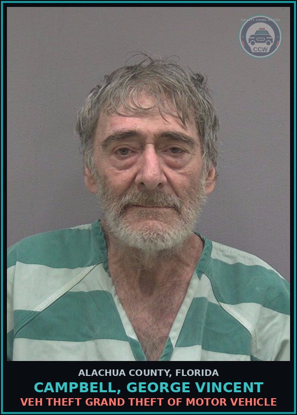 Booking mugshot of CAMPBELL, GEORGE VINCENT in Alachua County