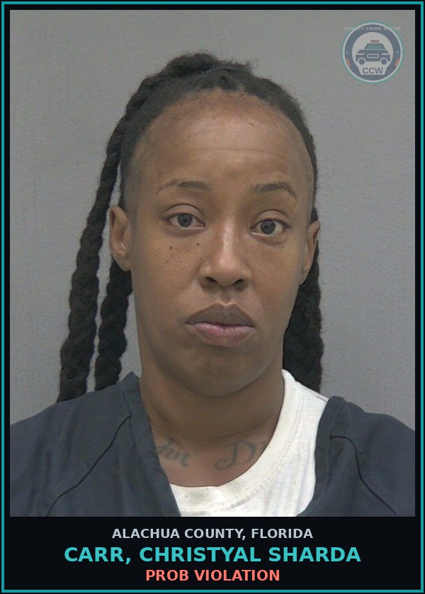 Booking mugshot of CARR, CHRISTYAL SHARDA in Alachua County
