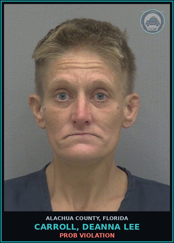 Booking mugshot of CARROLL, DEANNA LEE in Alachua County