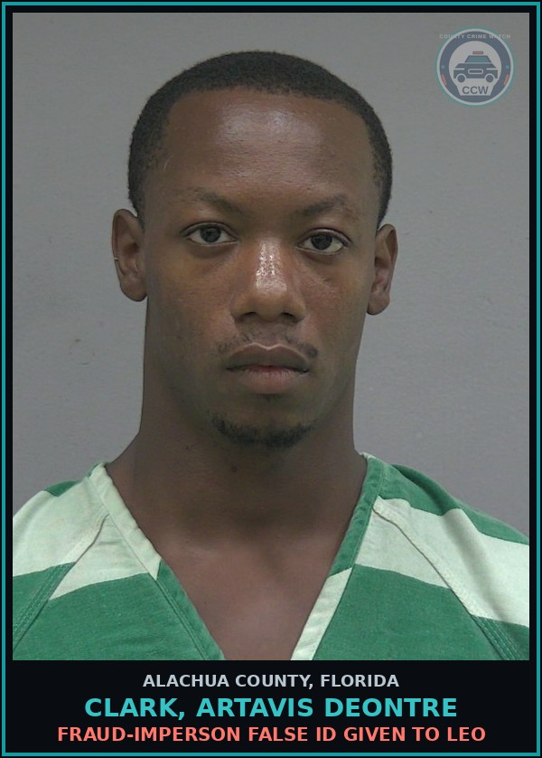 Booking mugshot of CLARK, ARTAVIS DEONTRE in Alachua County