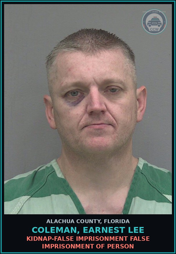 Booking mugshot of COLEMAN, EARNEST LEE in Alachua County