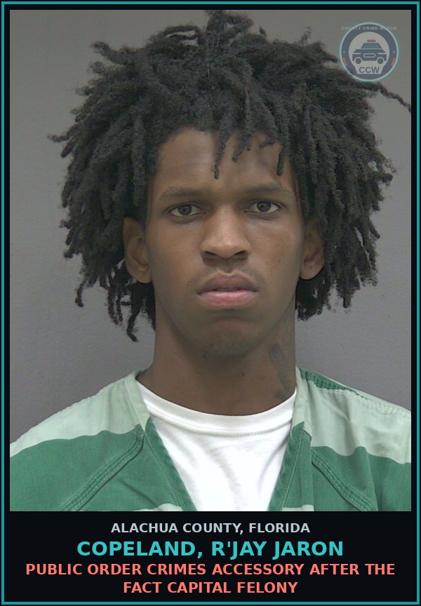 Booking mugshot of COPELAND, R'JAY JARON in Alachua County