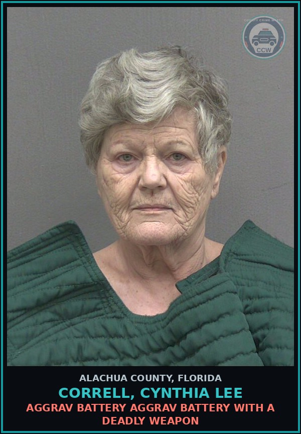 Booking mugshot of CORRELL, CYNTHIA LEE in Alachua County