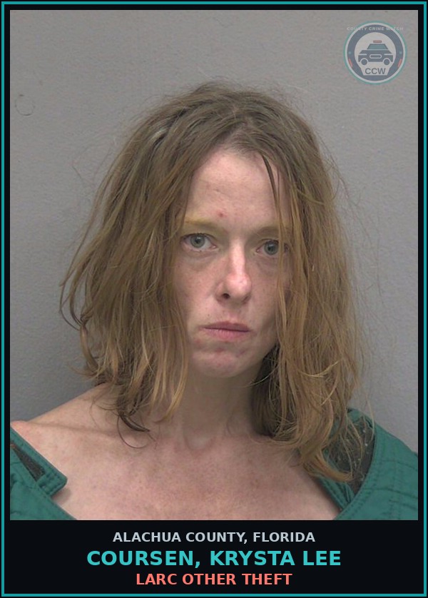Booking mugshot of COURSEN, KRYSTA LEE in Alachua County