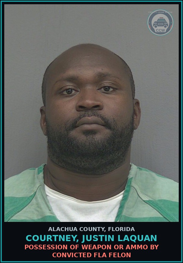 Booking mugshot of COURTNEY, JUSTIN LAQUAN in Alachua County