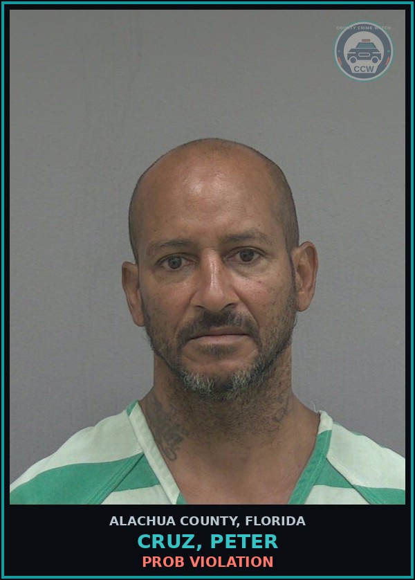Booking mugshot of CRUZ, PETER in Alachua County