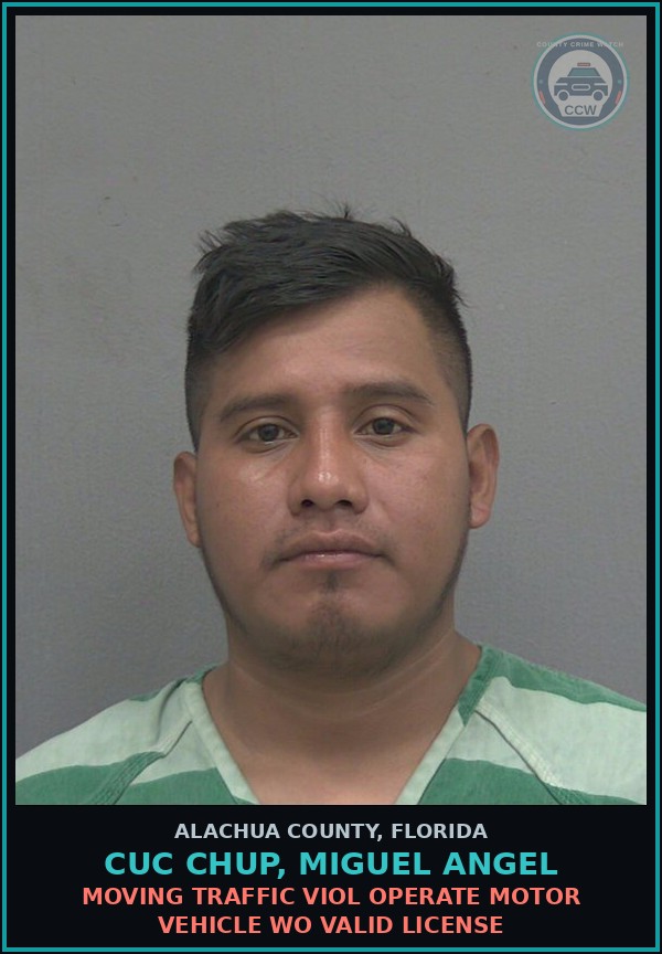 Booking mugshot of CUC CHUP, MIGUEL ANGEL in Alachua County