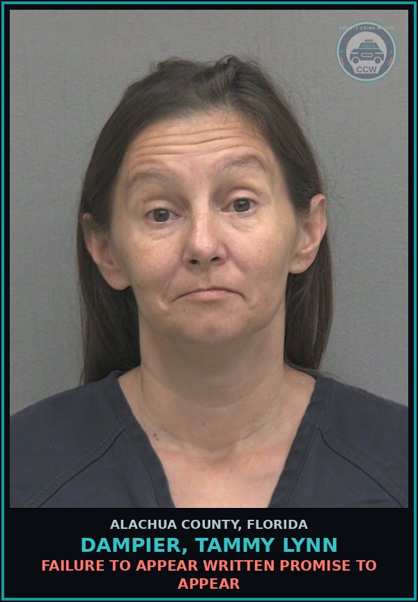 Booking mugshot of DAMPIER, TAMMY LYNN in Alachua County