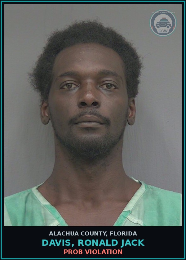 Booking mugshot of DAVIS, RONALD JACK in Alachua County