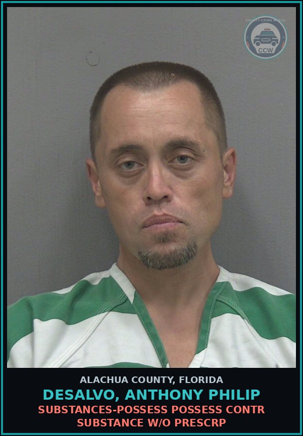 Booking mugshot of DESALVO, ANTHONY PHILIP in Alachua County