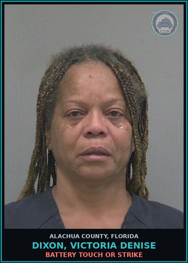 Booking mugshot of DIXON, VICTORIA DENISE in Alachua County