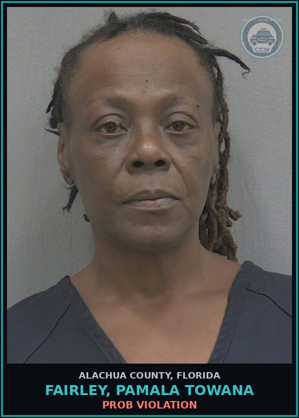 Booking mugshot of FAIRLEY, PAMALA TOWANA in Alachua County