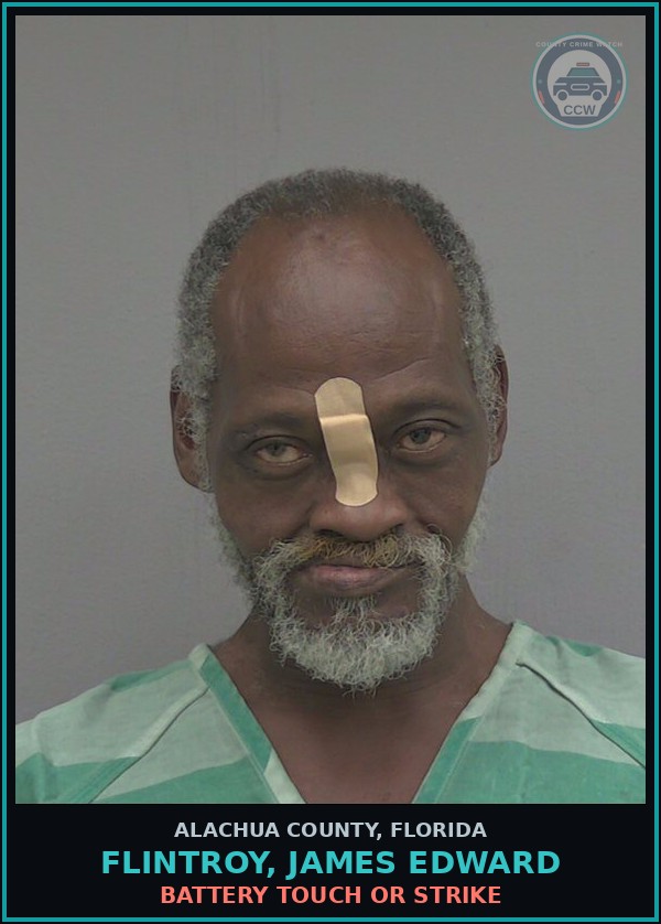 Booking mugshot of FLINTROY, JAMES EDWARD in Alachua County