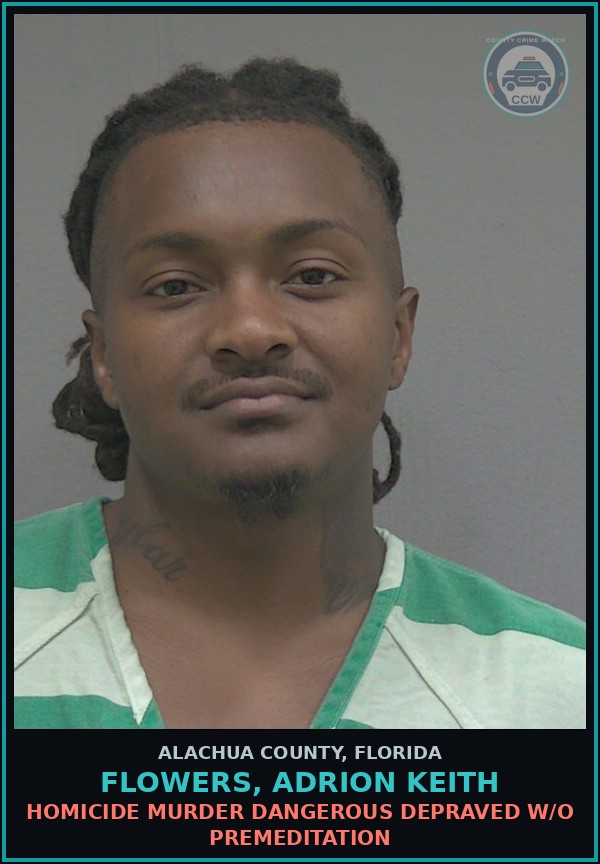 Booking mugshot of FLOWERS, ADRION KEITH in Alachua County
