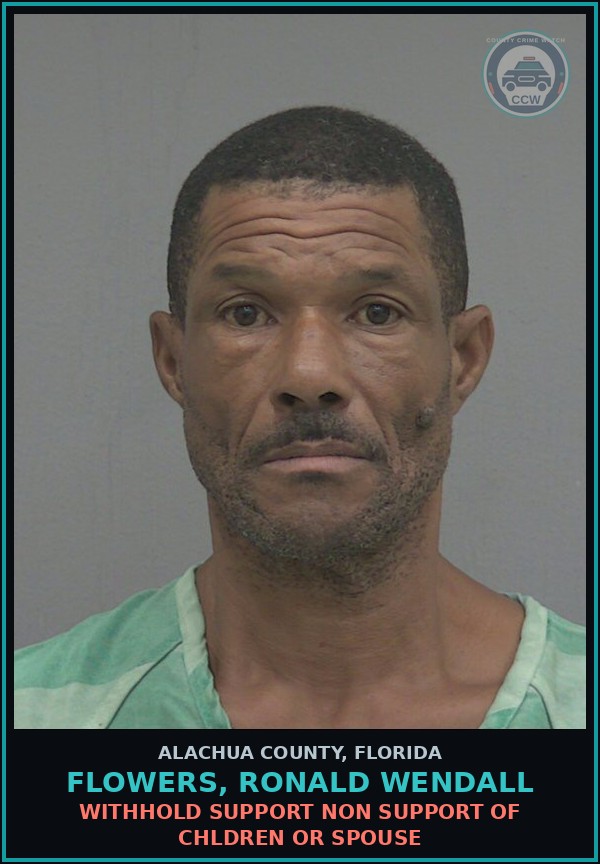 Booking mugshot of FLOWERS, RONALD WENDALL in Alachua County