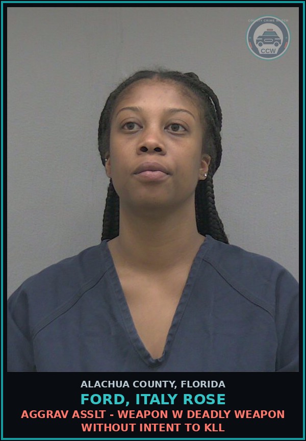 Booking mugshot of FORD, ITALY ROSE in Alachua County