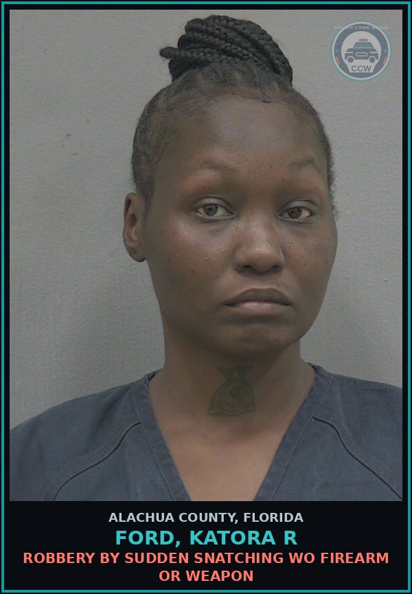 Booking mugshot of FORD, KATORA R in Alachua County