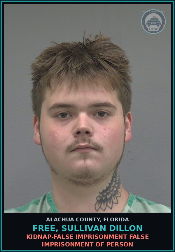 Booking mugshot of FREE, SULLIVAN DILLON in Alachua County
