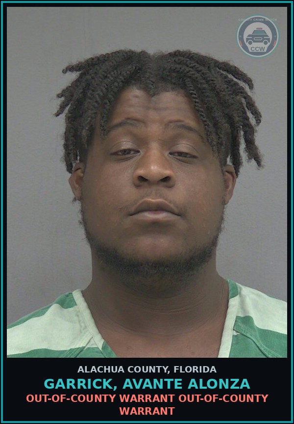 Booking mugshot of GARRICK, AVANTE ALONZA in Alachua County