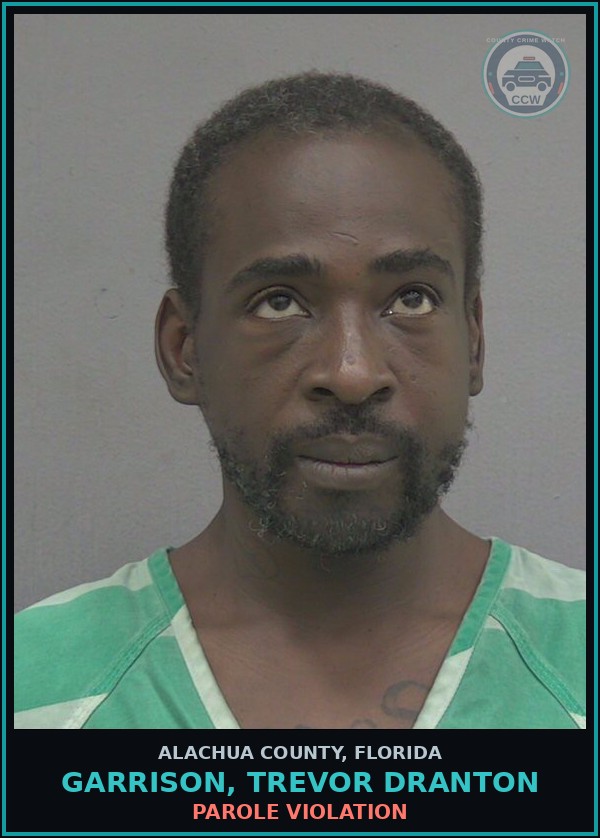 Booking mugshot of GARRISON, TREVOR DRANTON in Alachua County