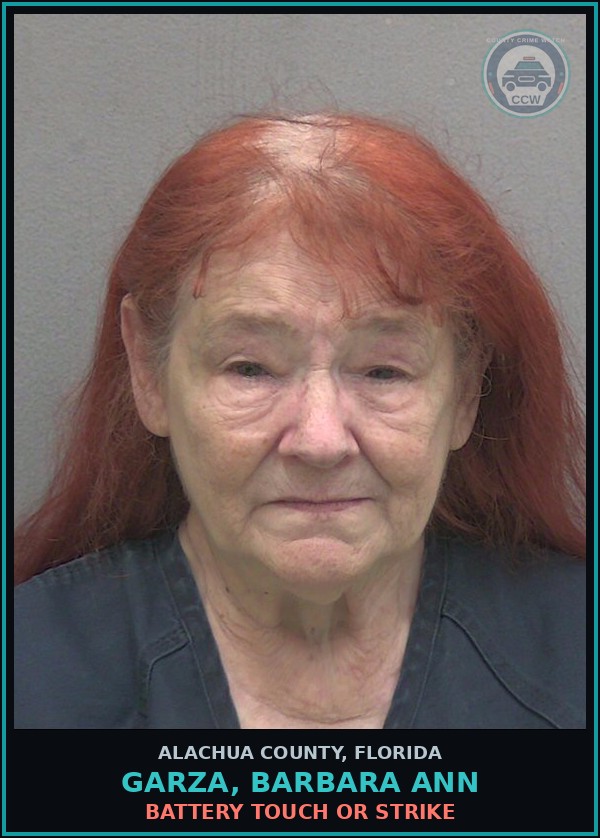 Booking mugshot of GARZA, BARBARA ANN in Alachua County