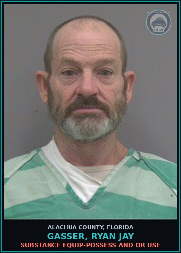 Booking mugshot of GASSER, RYAN JAY in Alachua County